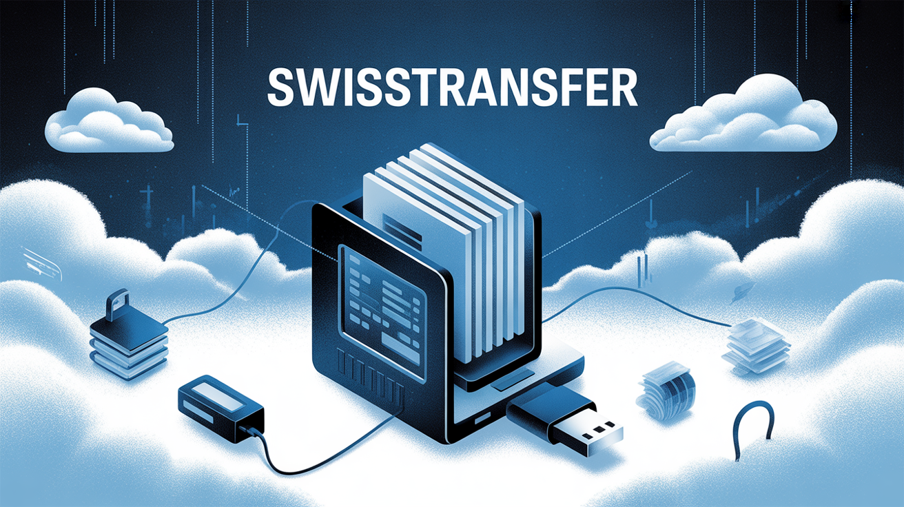 swisstransfer - envoi sécurisé et gratuit de gros fichiers illustration digital