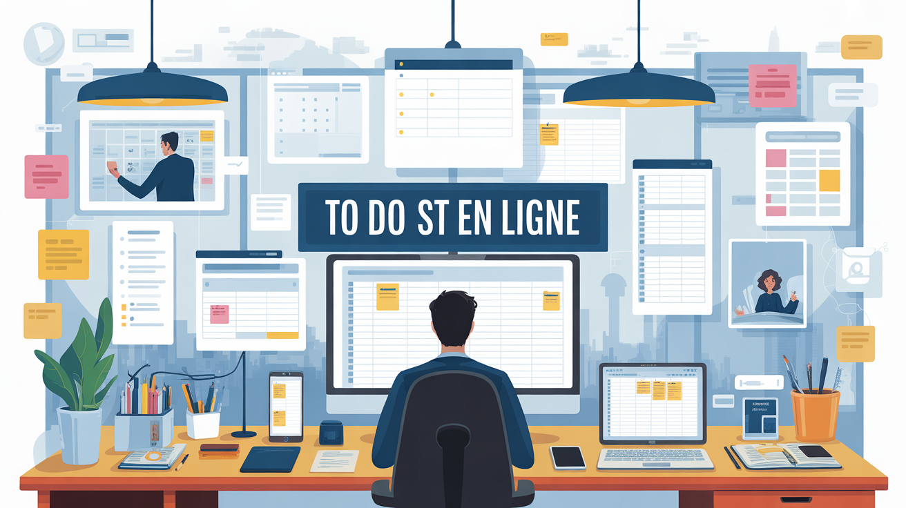 illustration bureau to do list en ligne