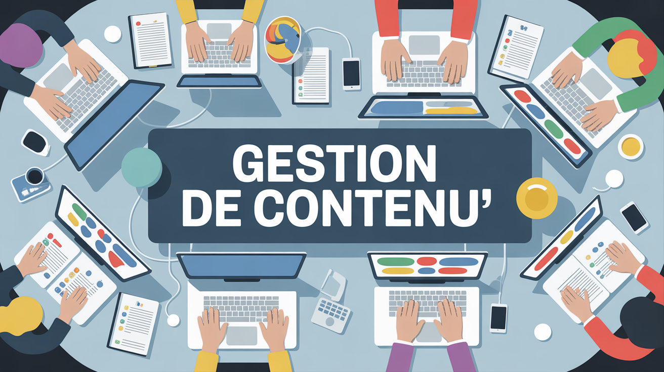 table travail moderne gestion de contenu