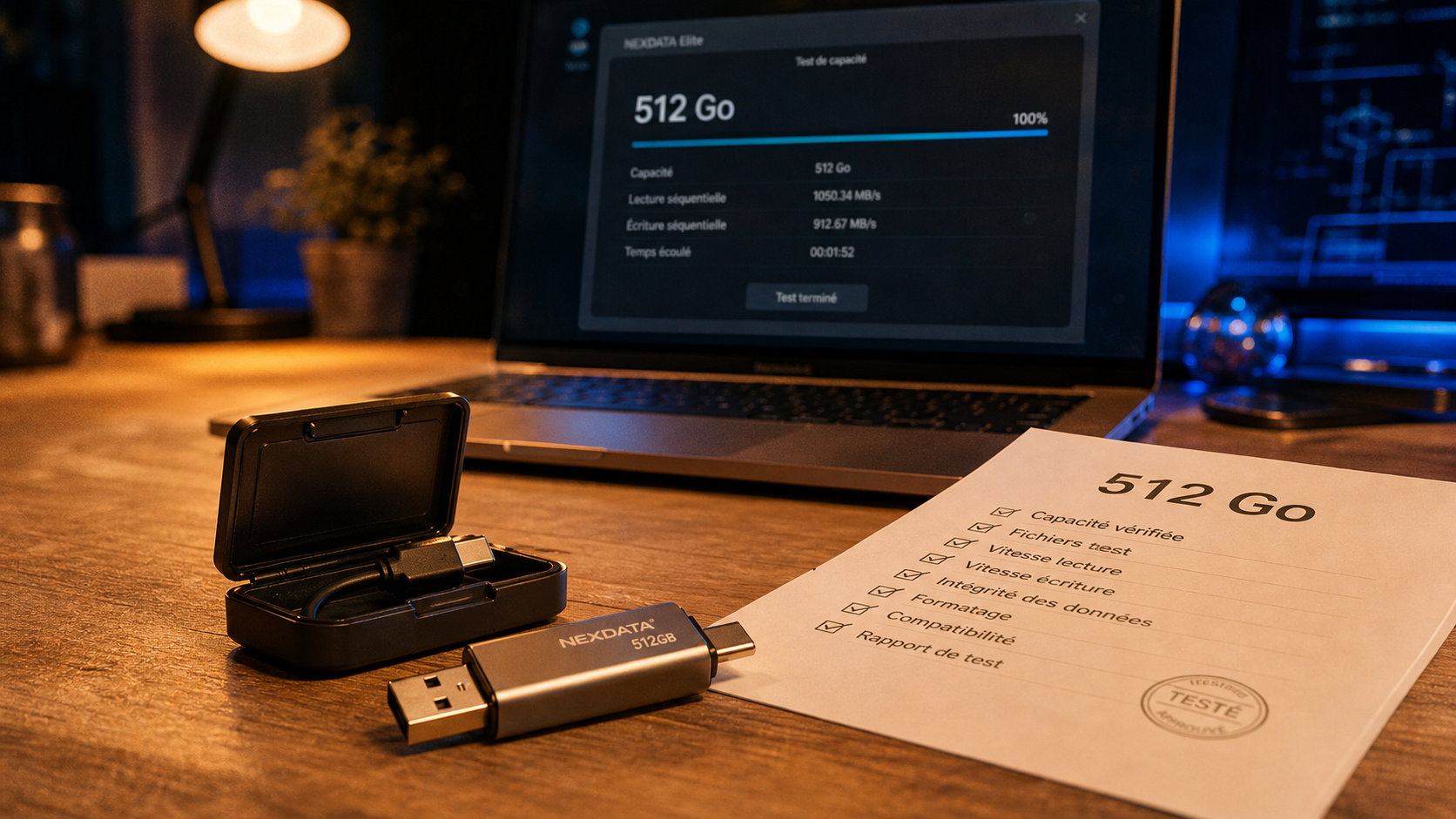 Clef usb 500 go test de capacité et fiabilité