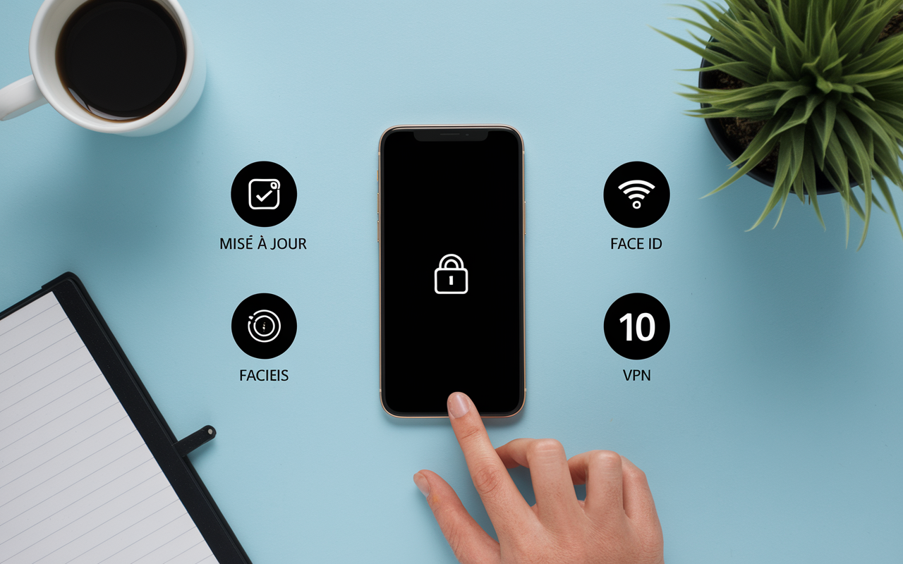 comment protéger son iphone contre le piratage icônes sécurité smartphone