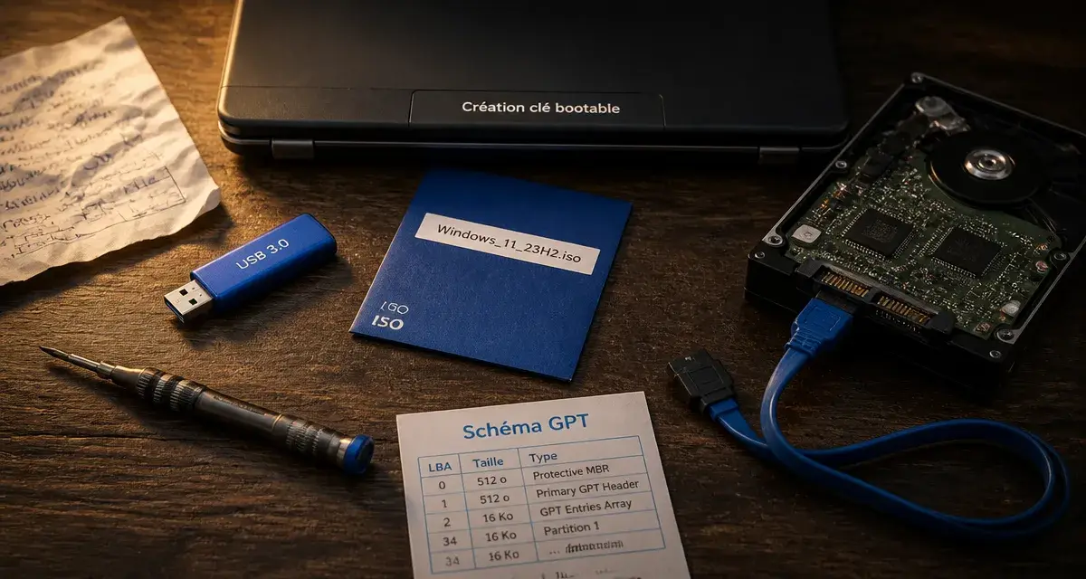 creer une clef bootable : clé USB et ISO pour installer