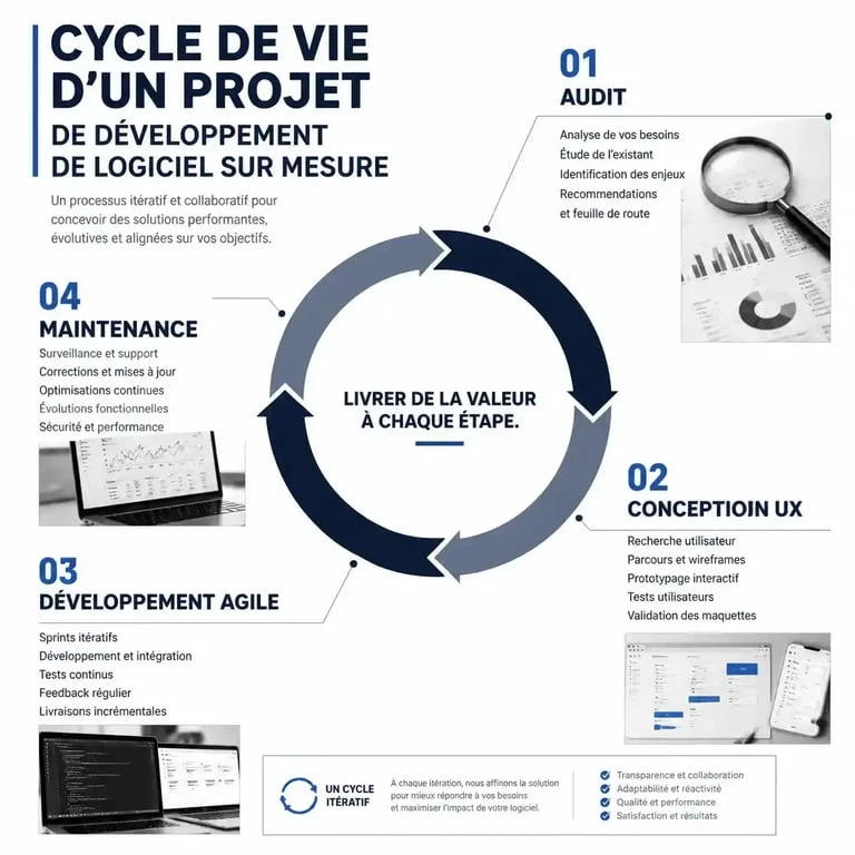 Cycle de vie d'un projet de développement par une agence logiciel métier