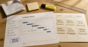 Gestion de projet template : planning Gantt et Kanban pour organiser les tâches