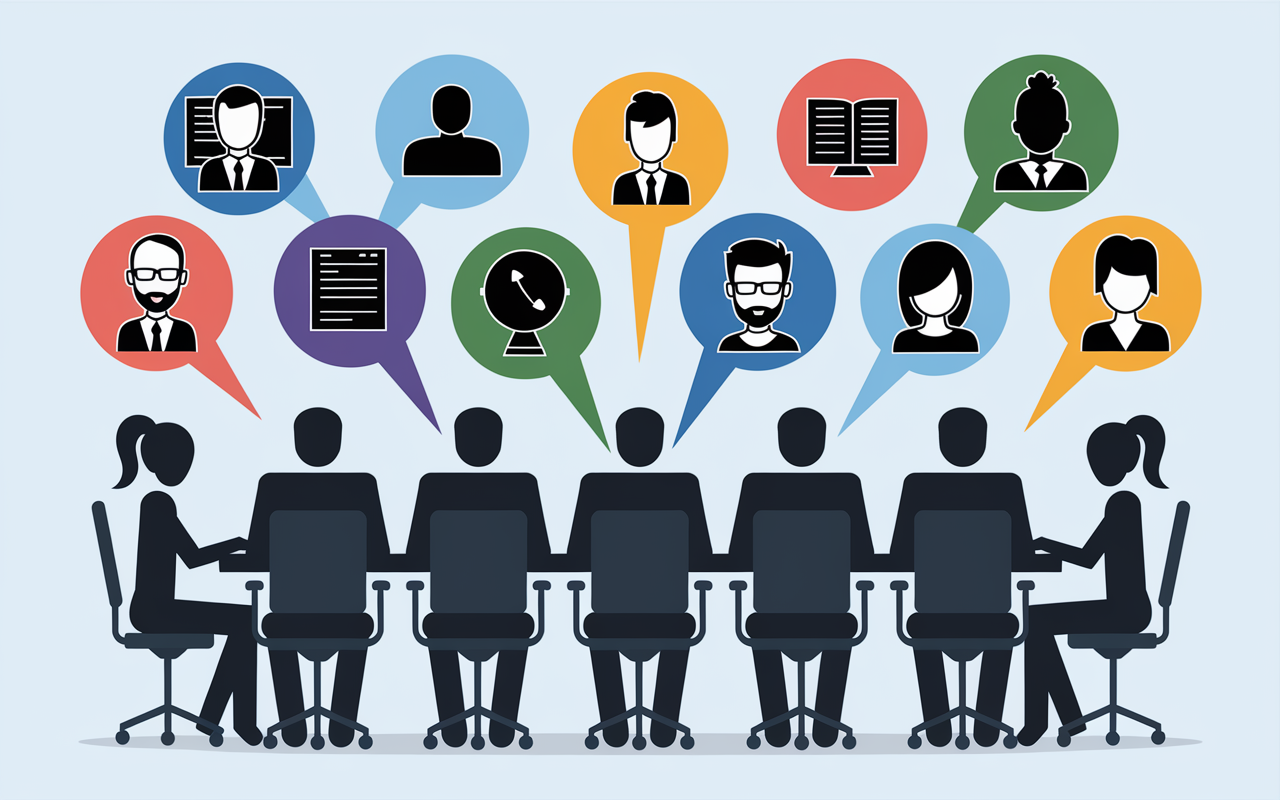 Equipe roles gestion de projet web autour table