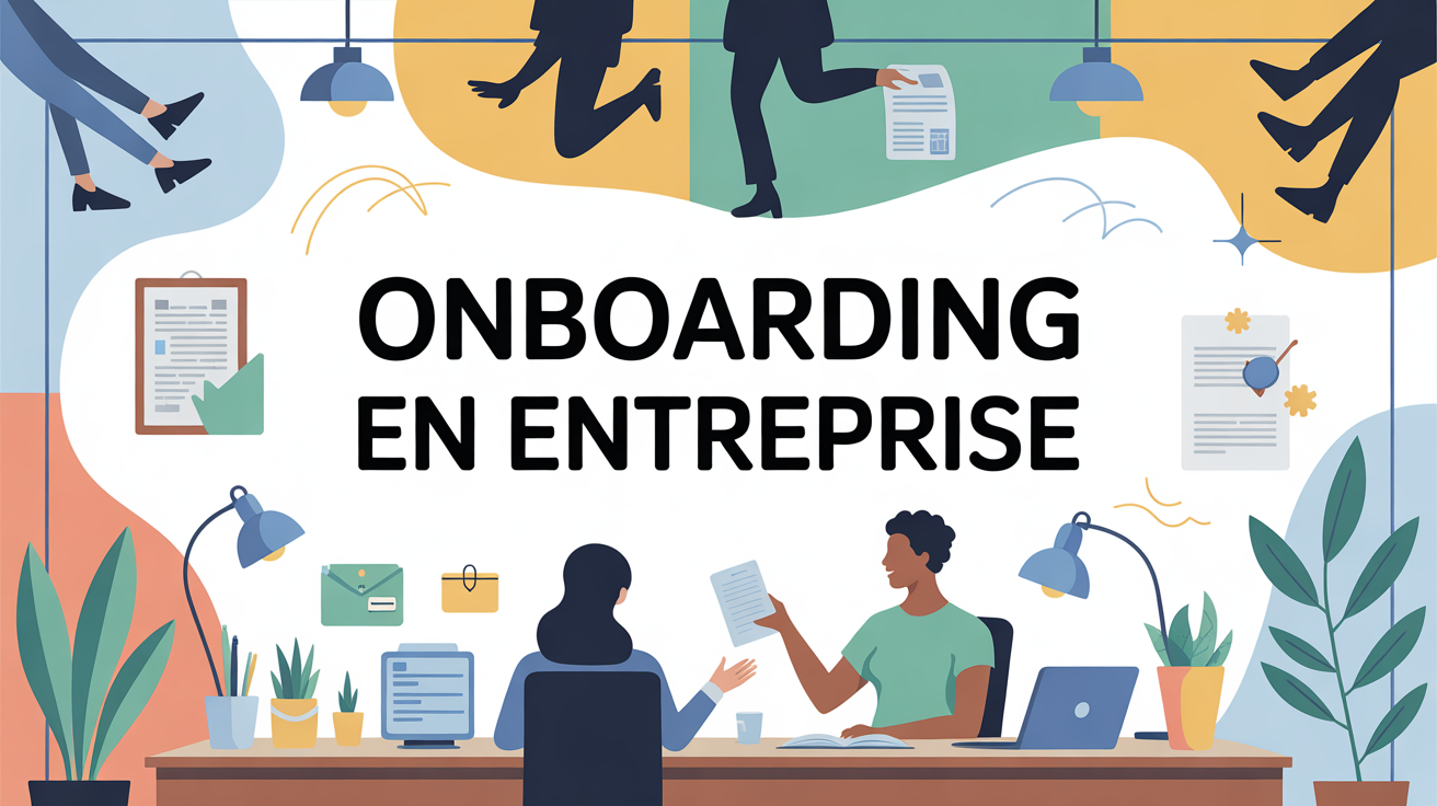 intégration entreprise silhouettes équipe bureau moderne