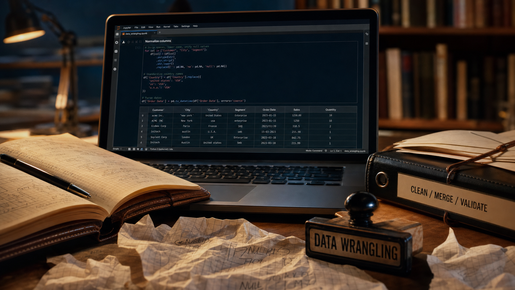 Data wrangling : nettoyage, fusion, validation des données