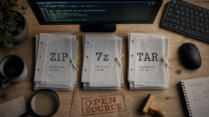 Nommez une alternative libre au logiciel propriétaire WinZip : 7z, ZIP, TAR, outil gratuit