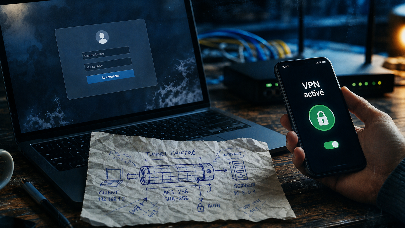 Qu'est ce qu'un vpn et comment le configurer : tunnel chiffré, IP masquée