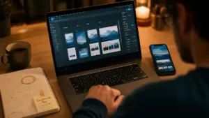 Responsive app sur plusieurs écrans, interface mobile réorganisée