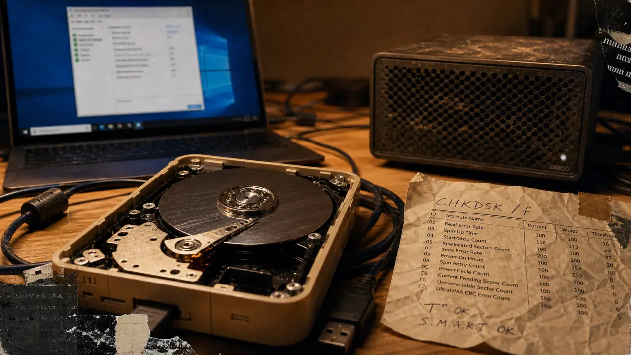 Tester disque dur externe : SMART et CHKDSK, secteurs à surveiller