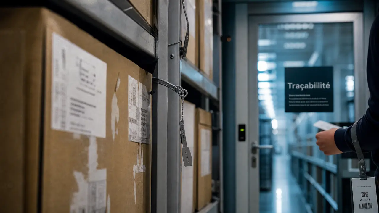 Archivage documents entreprise lyon : étagères, cartons scellés et porte sécurisée