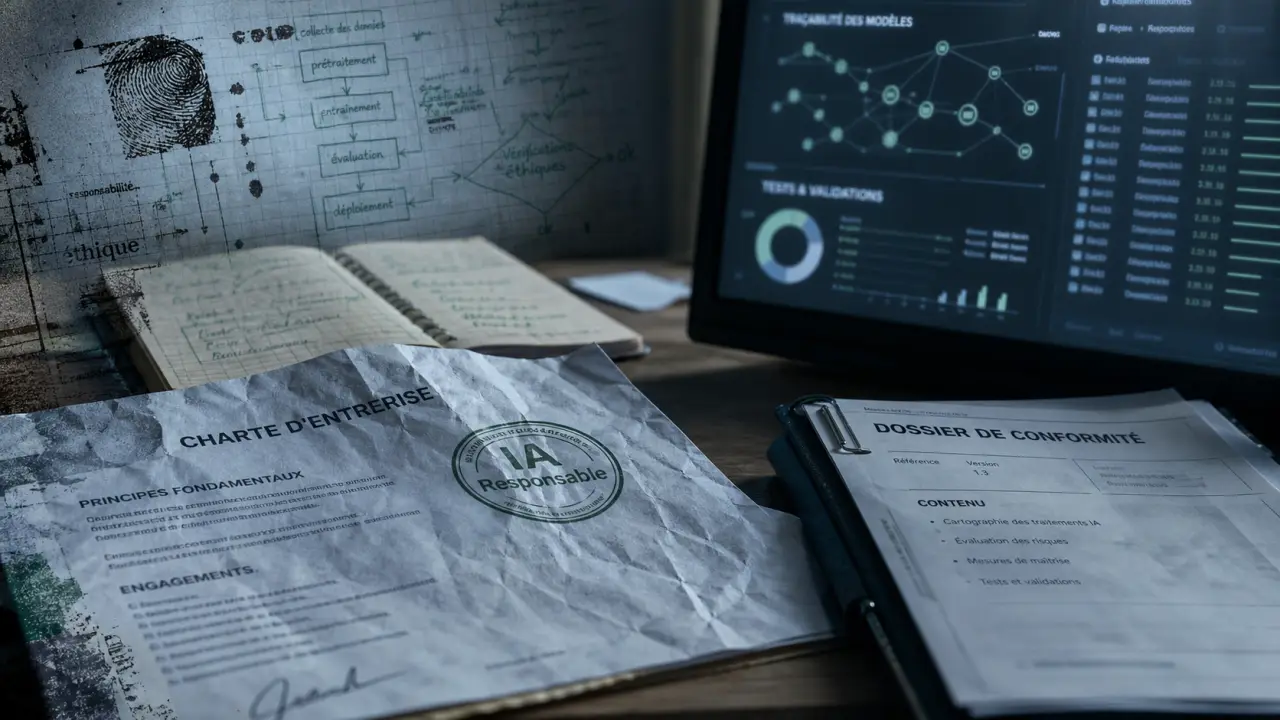 Intelligence artificielle responsable : charte IA et dossier de conformité, traçabilité