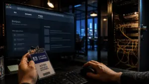 Intranet web sécurisé : badge et accès RH sur écran