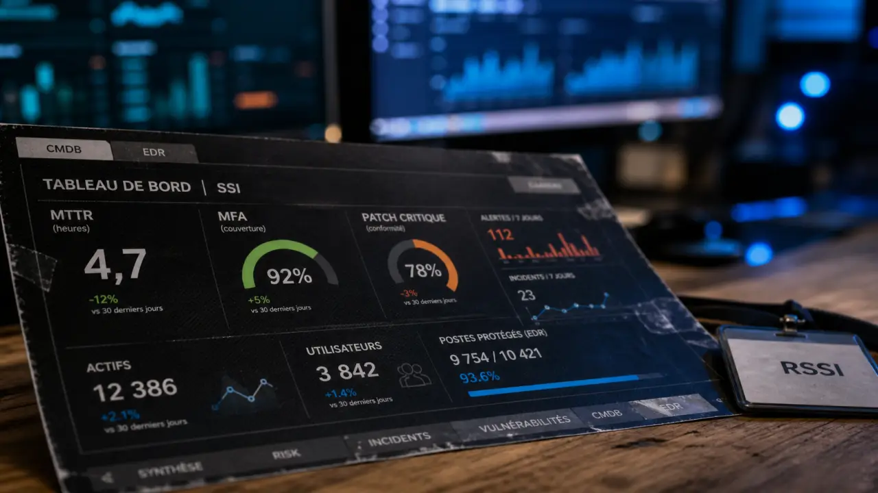 kpi sécurité informatique pour relier SOC, risques et COMEX