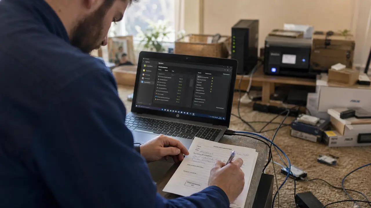 Maintenance informatique Nantes : technicien dépanne un PC à Nantes