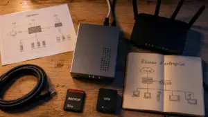 Réseau en entreprise : serveur central, VPN et droits d’accès