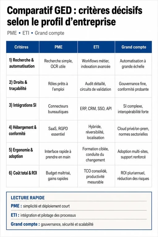 Comparatif du meilleur logiciel ged selon les critères de choix, la conformité et l’intégration