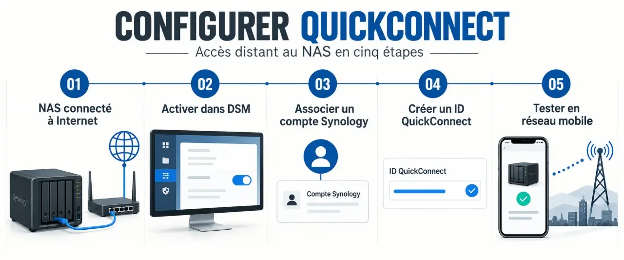 Étapes d’activation de QuickConnect Synology et test d’accès distant